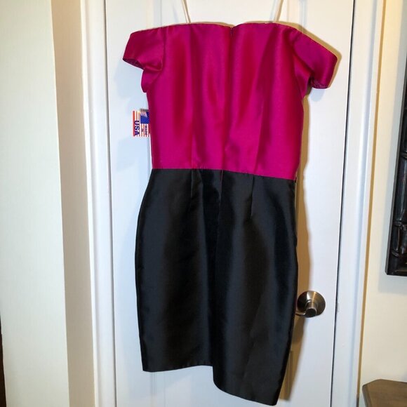 Ideas by Barbara Mini Gown Style# 8870 Hot Pink Black Size M NWT - Picture 6 of 11